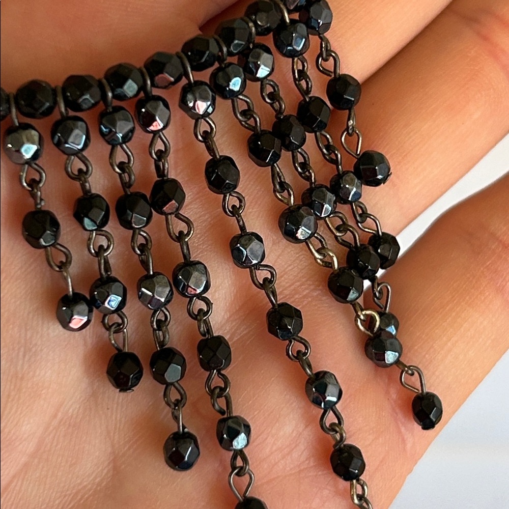 Elegant Black Oil Slick Beaded Necklace View 6